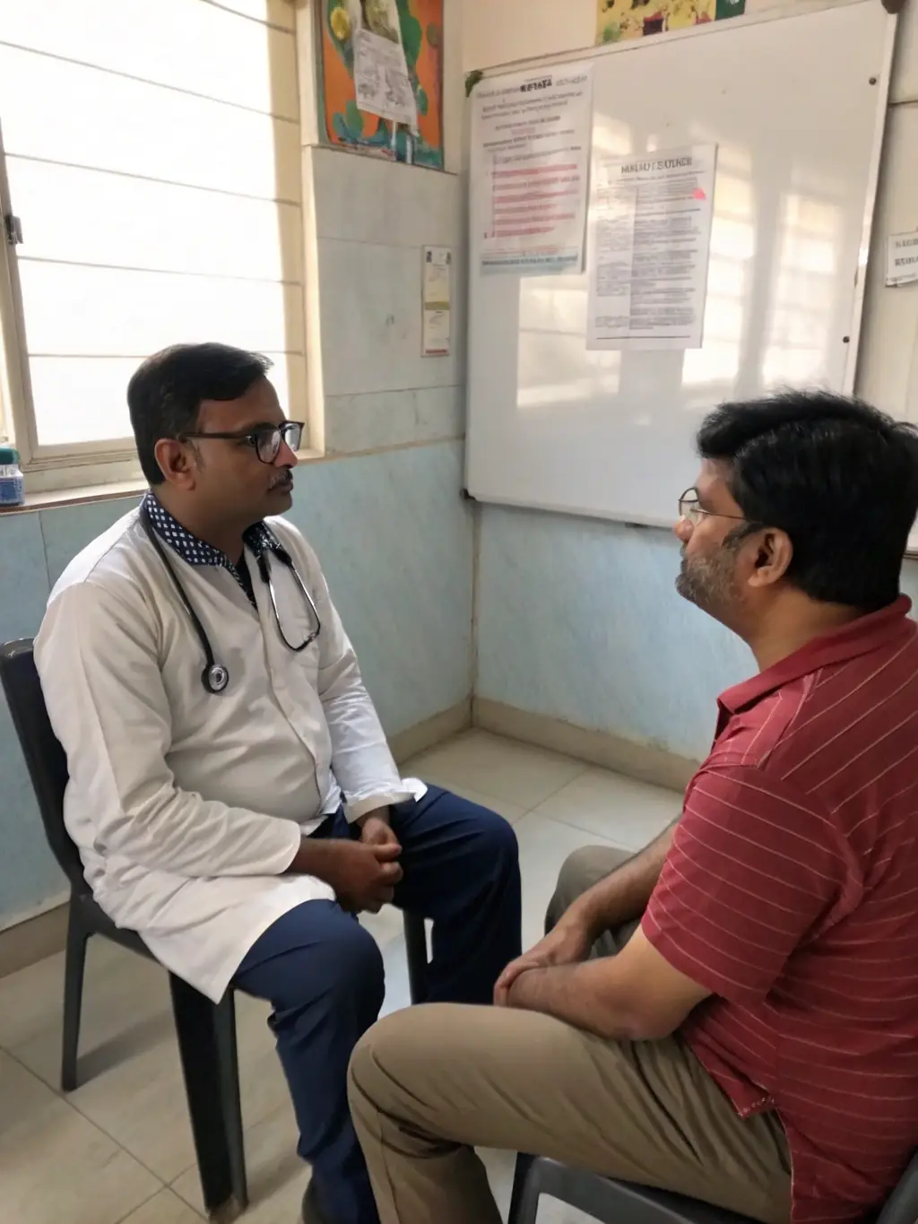 A respiratory therapist guiding a patient through breathing exercises, demonstrating proper techniques for diaphragmatic breathing and pursed-lip breathing.